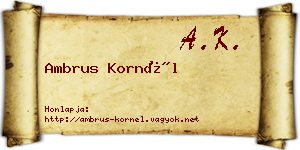 Ambrus Kornél névjegykártya