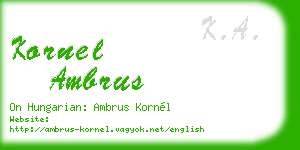 kornel ambrus business card